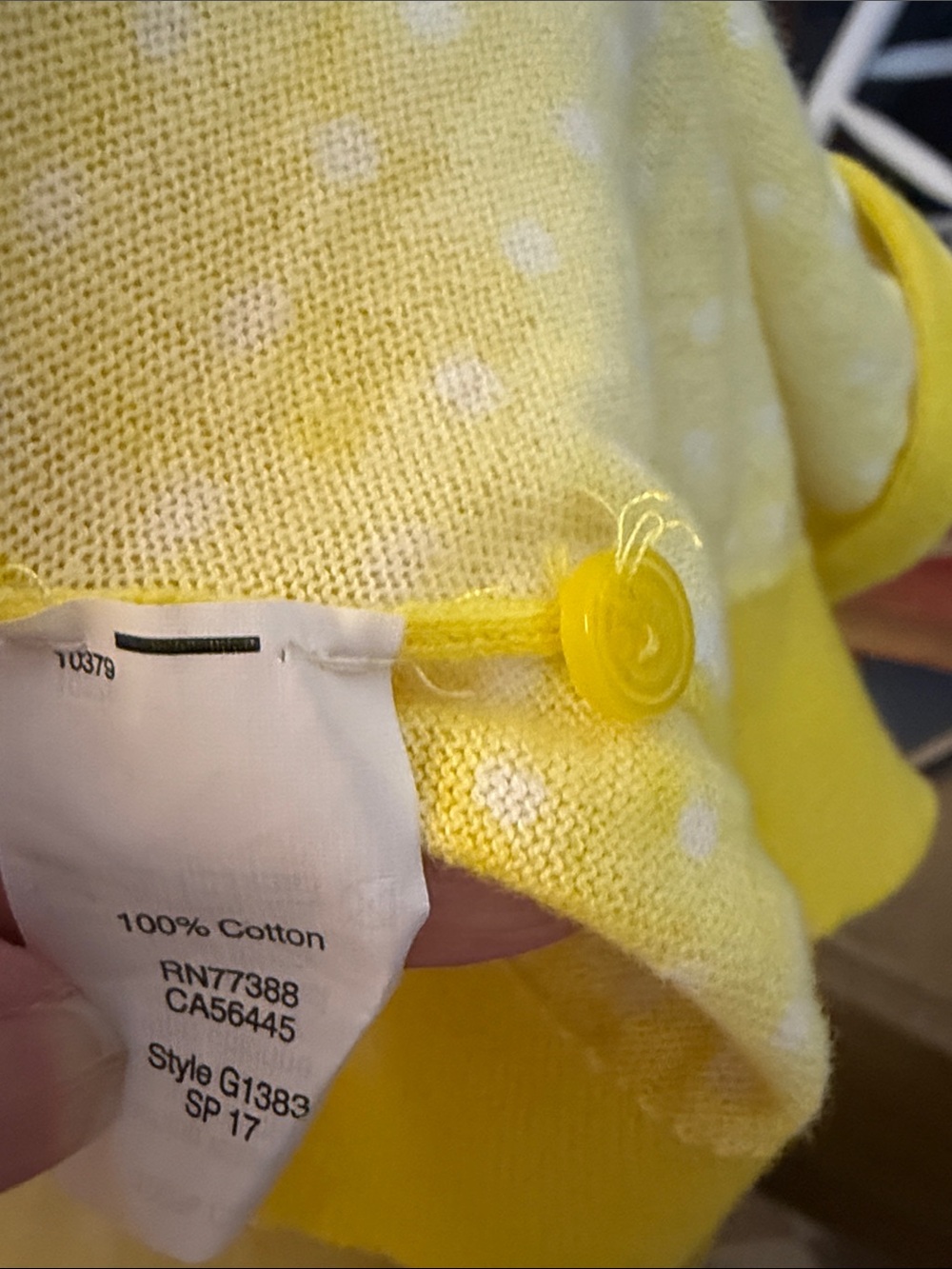 J. Crew 2 Pc Yellow Polka Dot Women’s Caryn Cardigan Twin Set Preppy Office XXL - Picture 6 of 9
